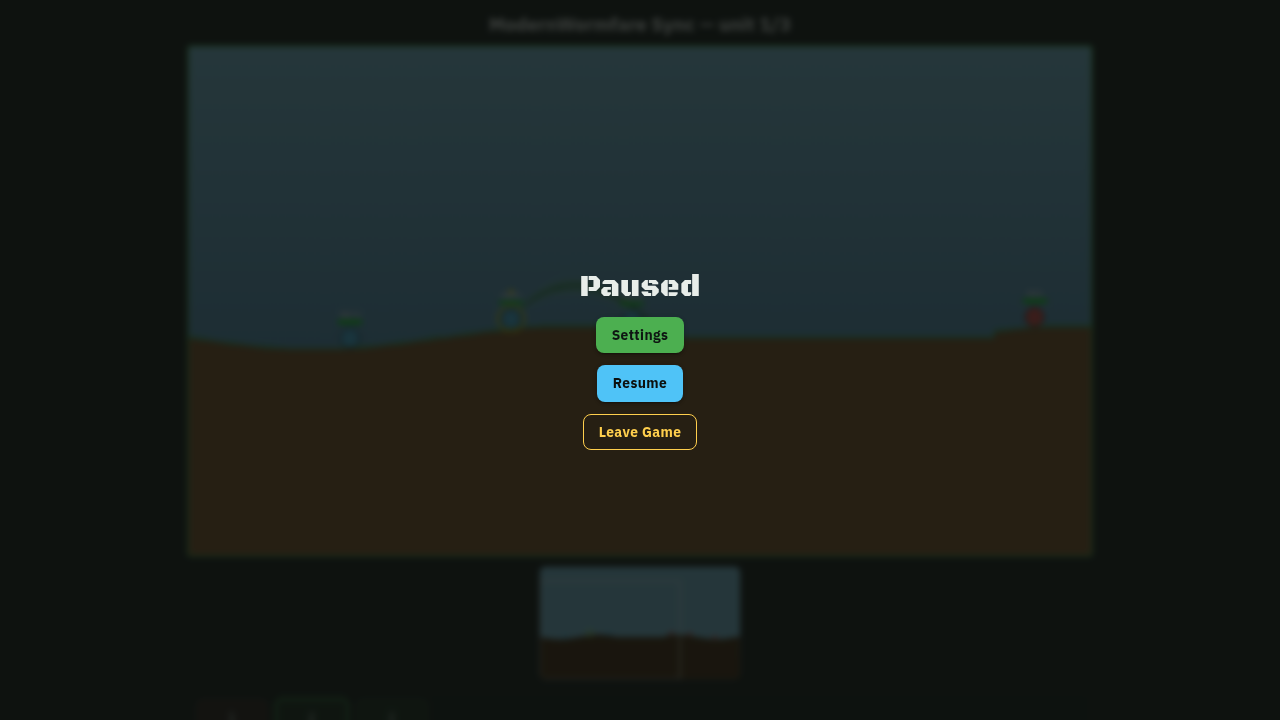 Pause menu